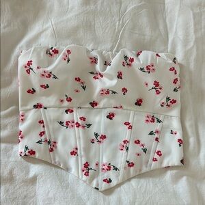 Floral Strapless Corset Top